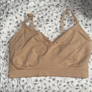 NWOT Seamless Tan Bralette for nursing L/XL